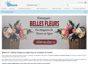 How qfleurs.fr looks like on a tablet such as an iPad.