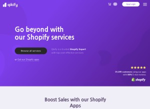 How qikify.com looks like on a tablet such as an iPad.