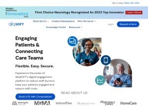 How qliqsoft.com looks like on a tablet such as an iPad.