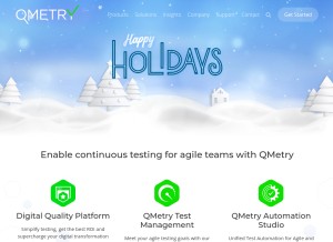 How qmetry.com looks like on a tablet such as an iPad.