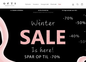 How qnts.dk looks like on a tablet such as an iPad.