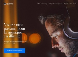 How qobuz.com looks like on a tablet such as an iPad.