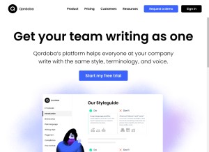 How qordoba.com looks like on a tablet such as an iPad.