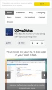 How qownnotes.org looks like on a mobile device such as an iPhone.