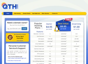How qth.com looks like on a tablet such as an iPad.