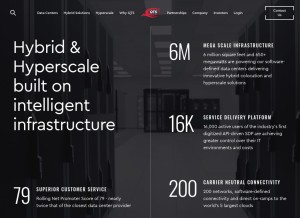 How qtsdatacenters.com looks like on a tablet such as an iPad.