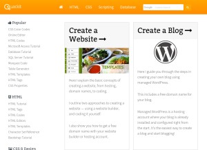 How quackit.com looks like on a tablet such as an iPad.