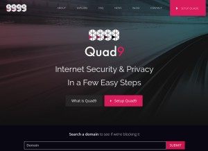How quad9.net looks like on a tablet such as an iPad.