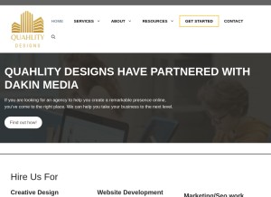 How quahlitydesigns.com looks like on a tablet such as an iPad.