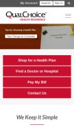 How qualchoice.com looks like on a mobile device such as an iPhone.