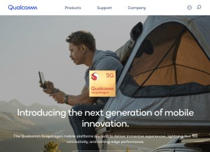 How qualcomm.com looks like on a tablet such as an iPad.