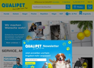 How qualipet.ch looks like on a tablet such as an iPad.