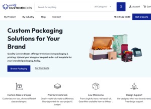 How qualitycustomboxes.com looks like on a tablet such as an iPad.