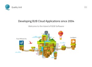 How qualityunit.com looks like on a tablet such as an iPad.