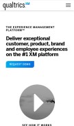 How qualtrics.com looks like on a mobile device such as an iPhone.