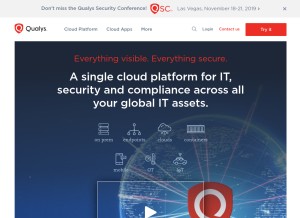 How qualys.com looks like on a tablet such as an iPad.