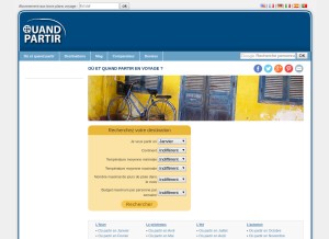 How quandpartir.com looks like on a tablet such as an iPad.