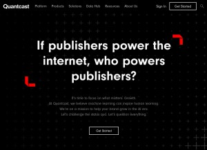 How quantcast.com looks like on a tablet such as an iPad.