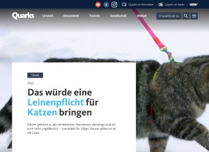 How quarks.de looks like on a tablet such as an iPad.