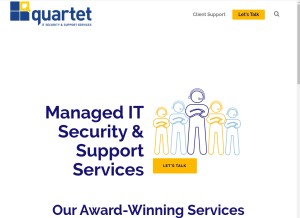 How quartetservice.com looks like on a tablet such as an iPad.