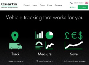 How quartix.net looks like on a tablet such as an iPad.