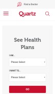 How quartzbenefits.com looks like on a mobile device such as an iPhone.