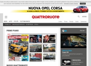 How quattroruote.it looks like on a tablet such as an iPad.