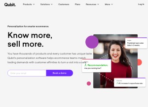 How qubit.com looks like on a tablet such as an iPad.