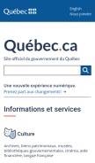 How quebec.ca looks like on a mobile device such as an iPhone.