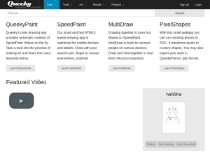 How queeky.com looks like on a tablet such as an iPad.
