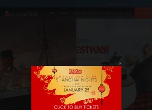 How queenmary.com looks like on a tablet such as an iPad.