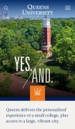 How queens.edu looks like on a mobile device such as an iPhone.