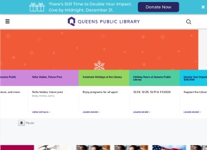 How queenslibrary.org looks like on a tablet such as an iPad.