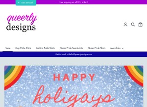How queerlydesigns.com looks like on a tablet such as an iPad.