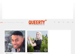 How queerty.com looks like on a tablet such as an iPad.