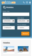 How quehoteles.com looks like on a mobile device such as an iPhone.