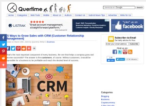 How quertime.com looks like on a tablet such as an iPad.