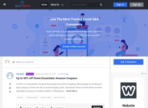 How quesanswer.com looks like on a tablet such as an iPad.