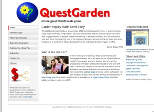How questgarden.com looks like on a tablet such as an iPad.