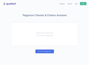 How quetext.com looks like on a tablet such as an iPad.