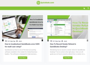 How quickbak.com looks like on a tablet such as an iPad.