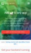 How quickblox.com looks like on a mobile device such as an iPhone.