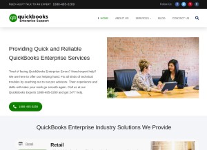 How quickbooksenterprisesupport.com looks like on a tablet such as an iPad.
