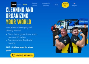 How quickclean.us looks like on a tablet such as an iPad.