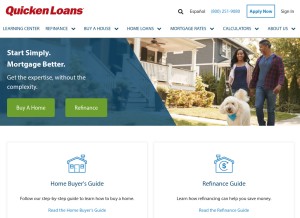 How quickenloans.com looks like on a tablet such as an iPad.