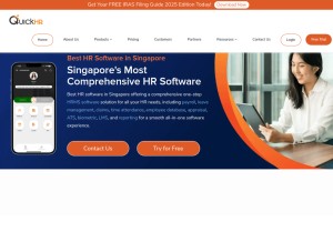 How quickhr.co looks like on a tablet such as an iPad.
