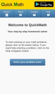 How quickmath.com looks like on a mobile device such as an iPhone.