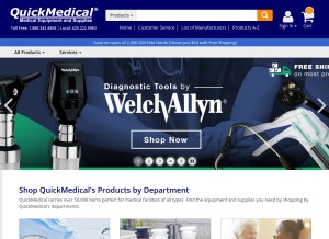 How quickmedical.com looks like on a tablet such as an iPad.