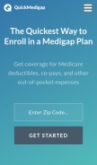 How quickmedigap.com looks like on a mobile device such as an iPhone.