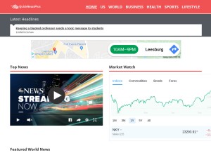 How quicknewsplus.com looks like on a tablet such as an iPad.